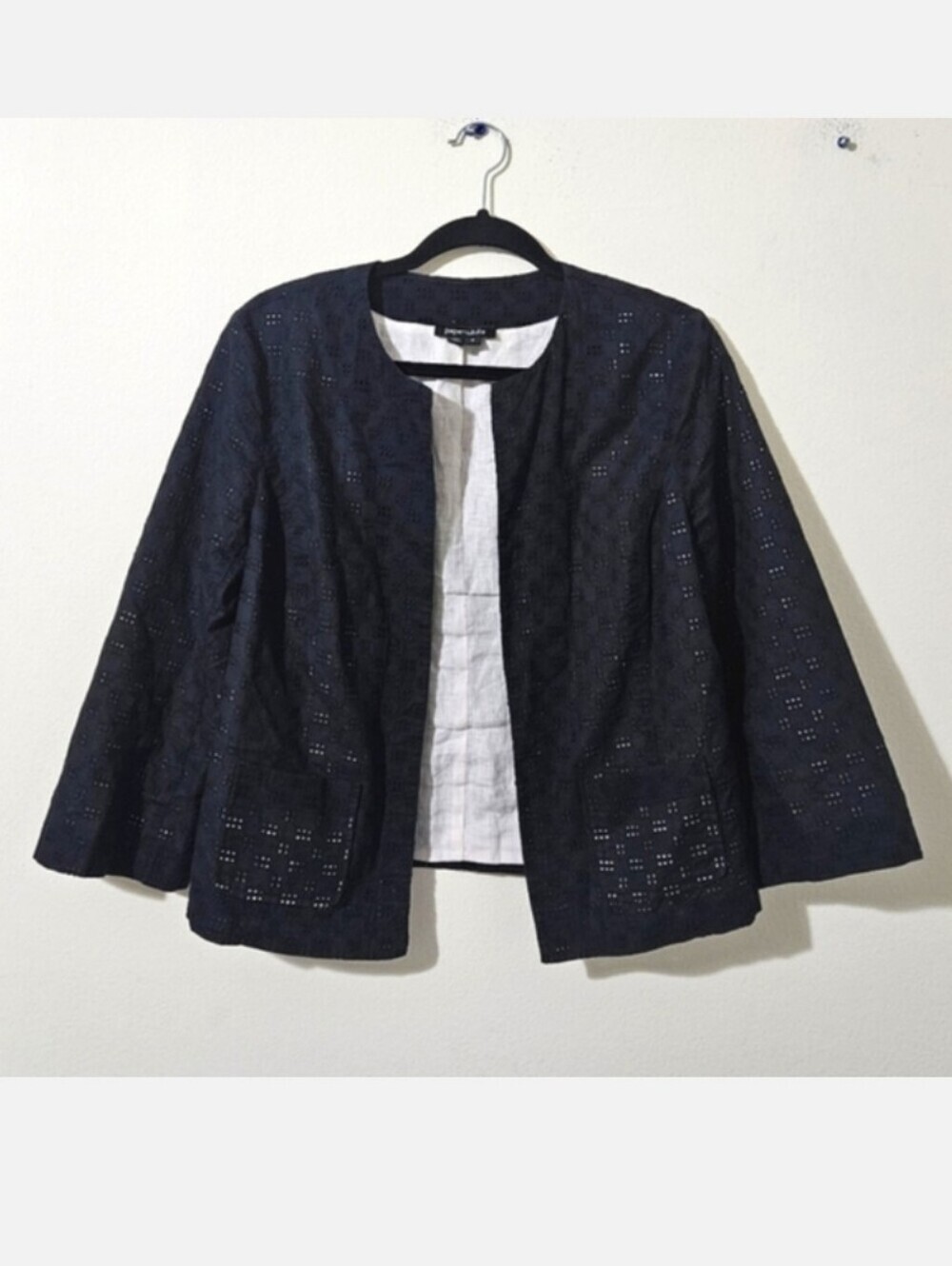 Paperwhite Eyelet Blazer